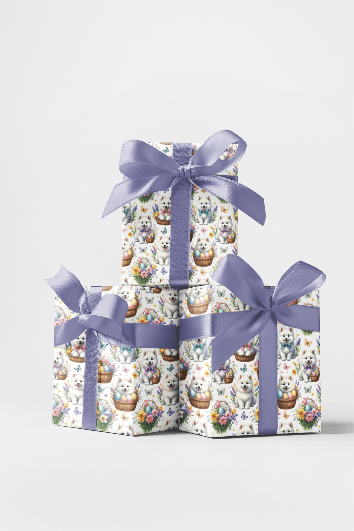 Easter Samoyeds Wrapping Paper - London Penny Gift Wrap