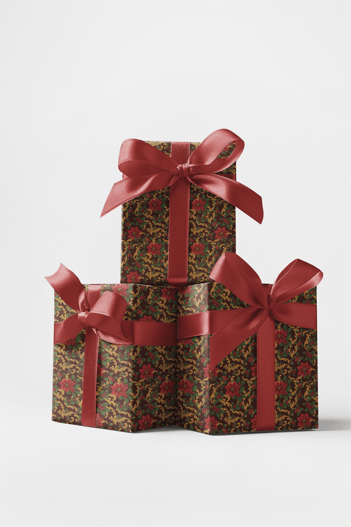 Poinsettia Royale - London Penny Gift Wrap