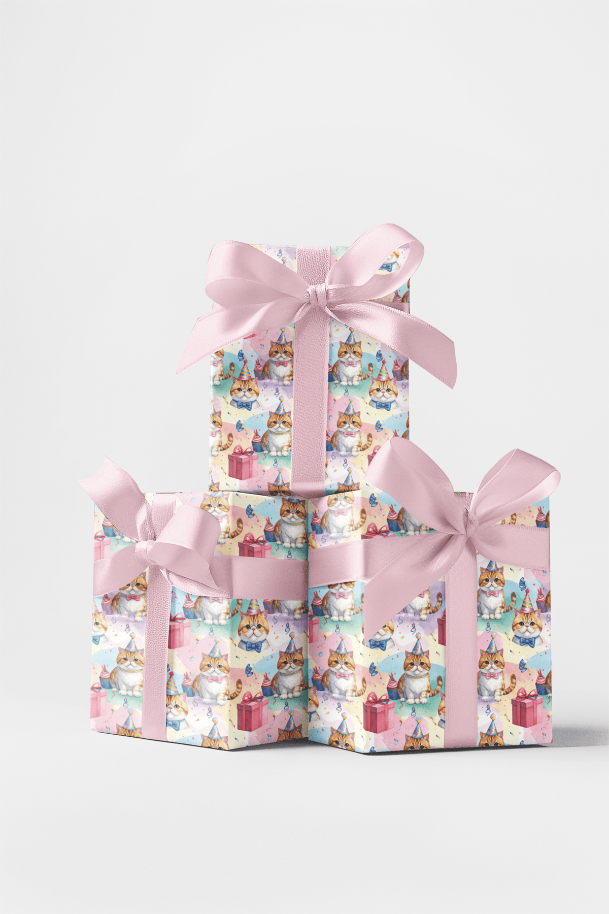 Presents and Birthday (Exotic Shorthair) Wrapping Paper - London Penny Gift Wrap