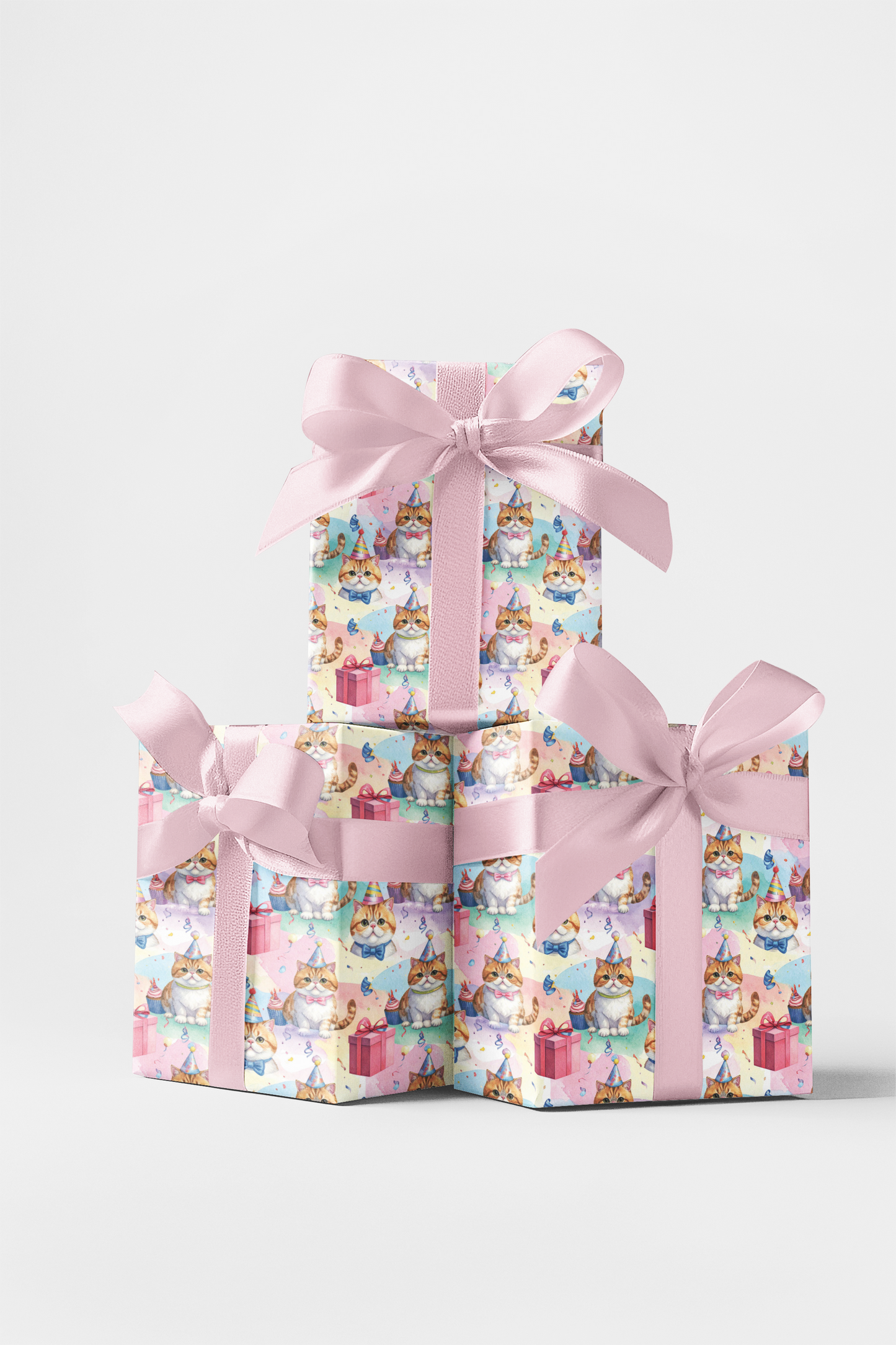 Presents and Birthday (Exotic Shorthair) Wrapping Paper