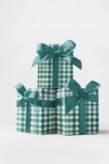 Gingham Gala Emerald - London Penny Gift Wrap