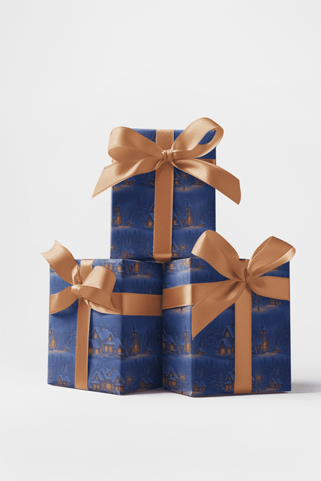 Snowy Village - London Penny Gift Wrap