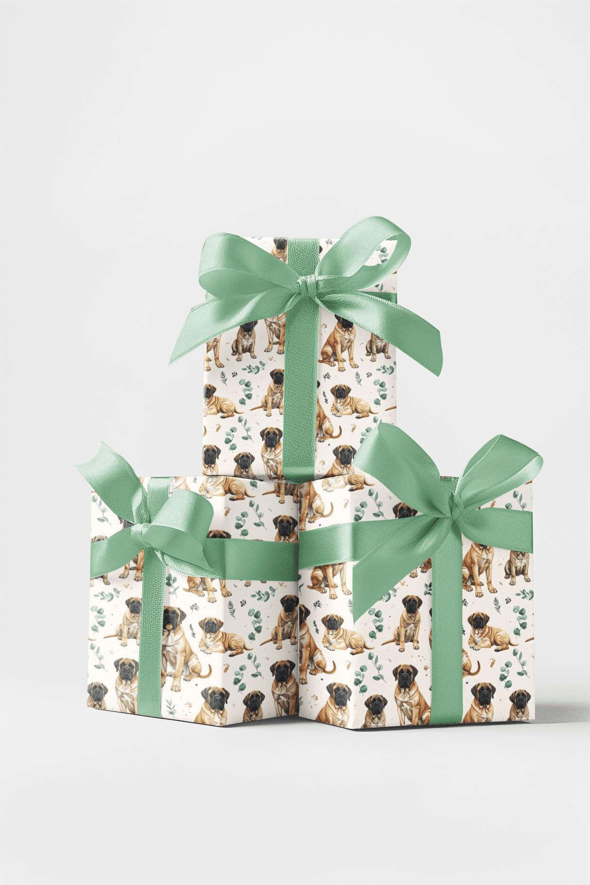 Gentle Giant Portraits (English Mastiff) Glossy Wrapping Paper - London Penny Gift Wrap
