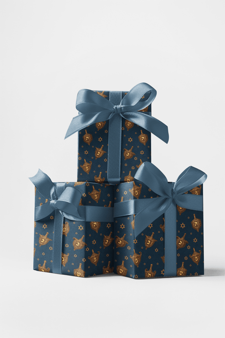Gilded Dreidels - London Penny Gift Wrap