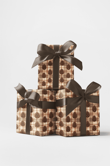 Plaid & Pinecones - London Penny Gift Wrap
