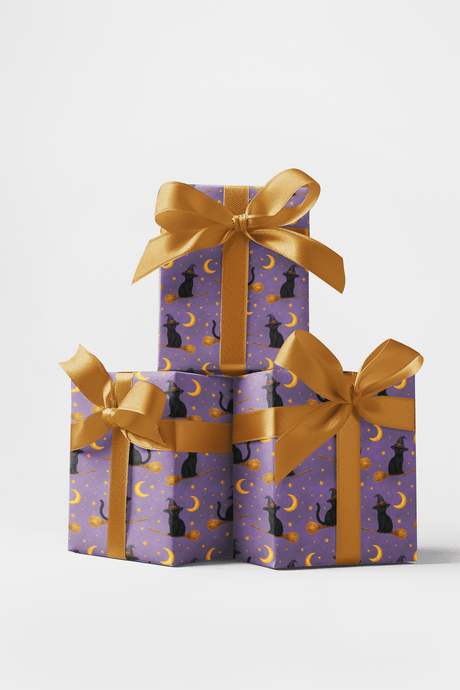 Celestial Cats & Broomsticks - London Penny Gift Wrap