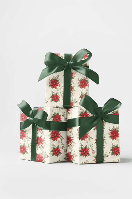 Poinsettia Wishes - London Penny Gift Wrap