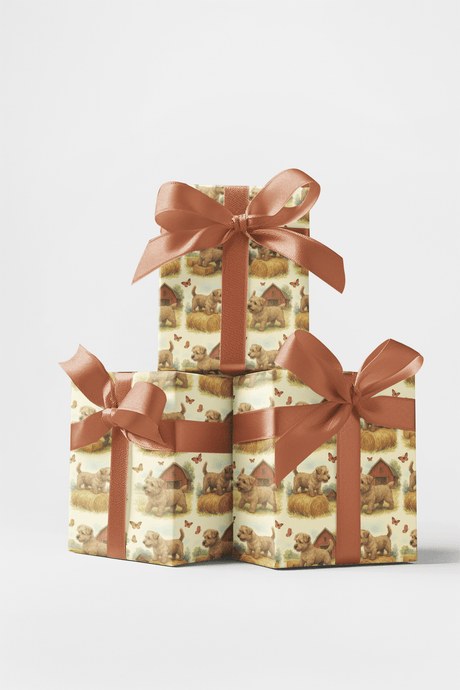 Playful Terrier Companions - London Penny Gift Wrap