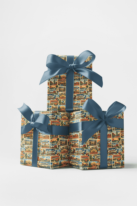 Texas Postcard Memories - London Penny Gift Wrap