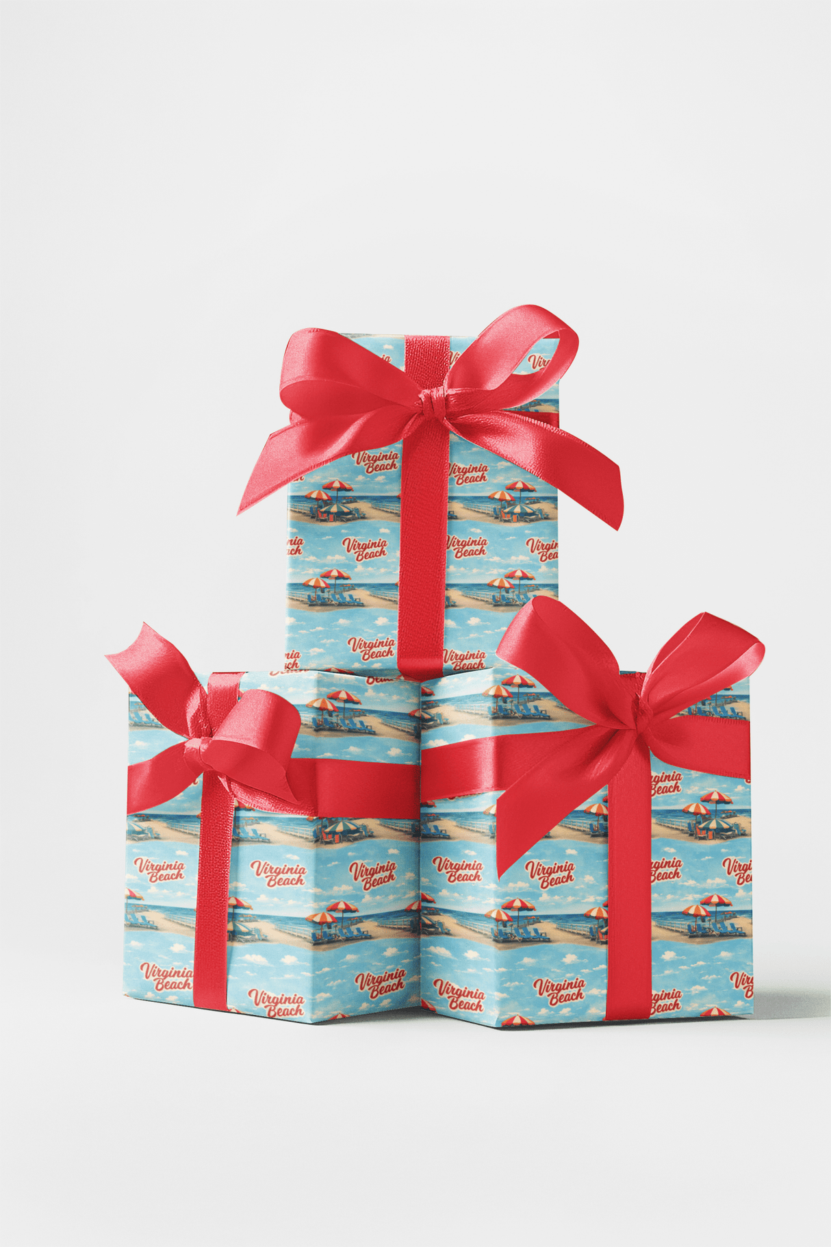 Virginia Beach Shoreline - London Penny Gift Wrap