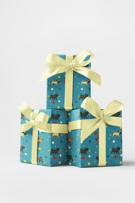 Pug Parade Polka - London Penny Gift Wrap
