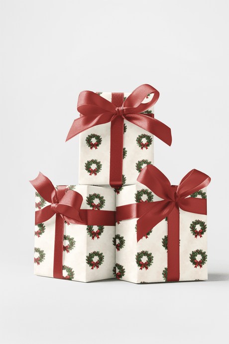 Holly Wreath Garland - London Penny Gift Wrap