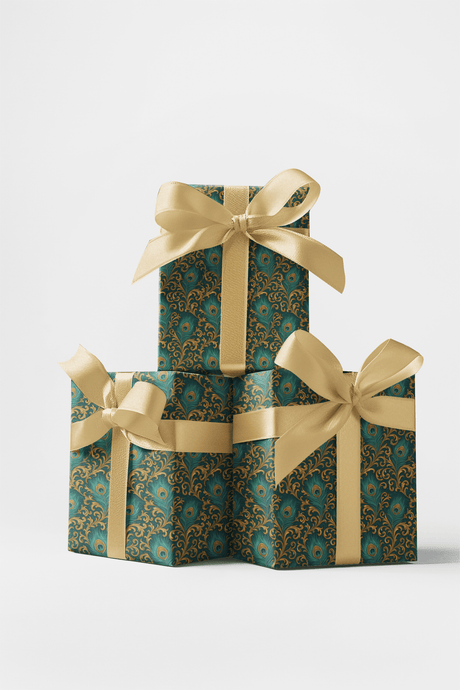 Peacock Plumage Script - London Penny Gift Wrap