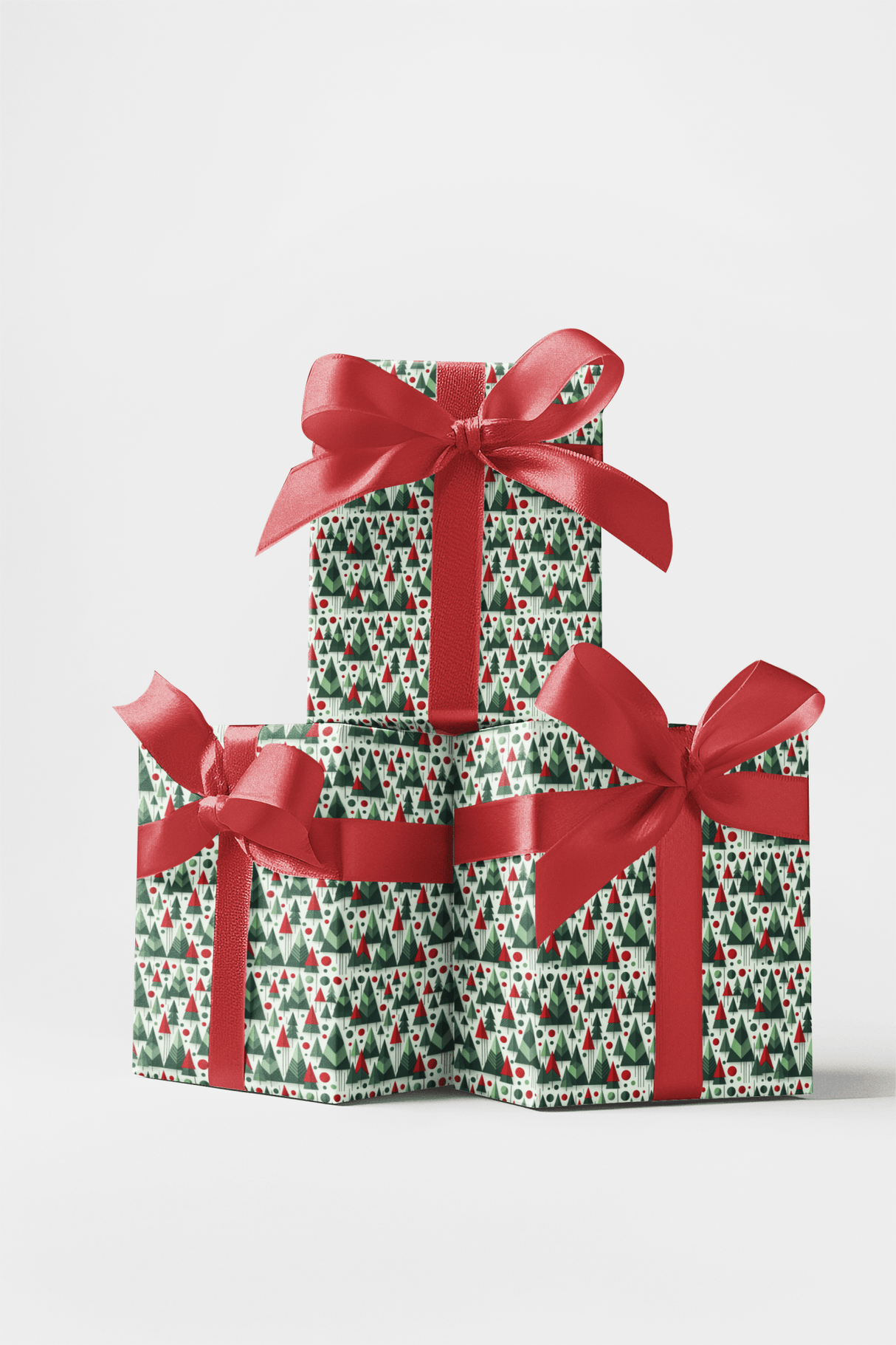 Geometric Tree Forest - London Penny Gift Wrap