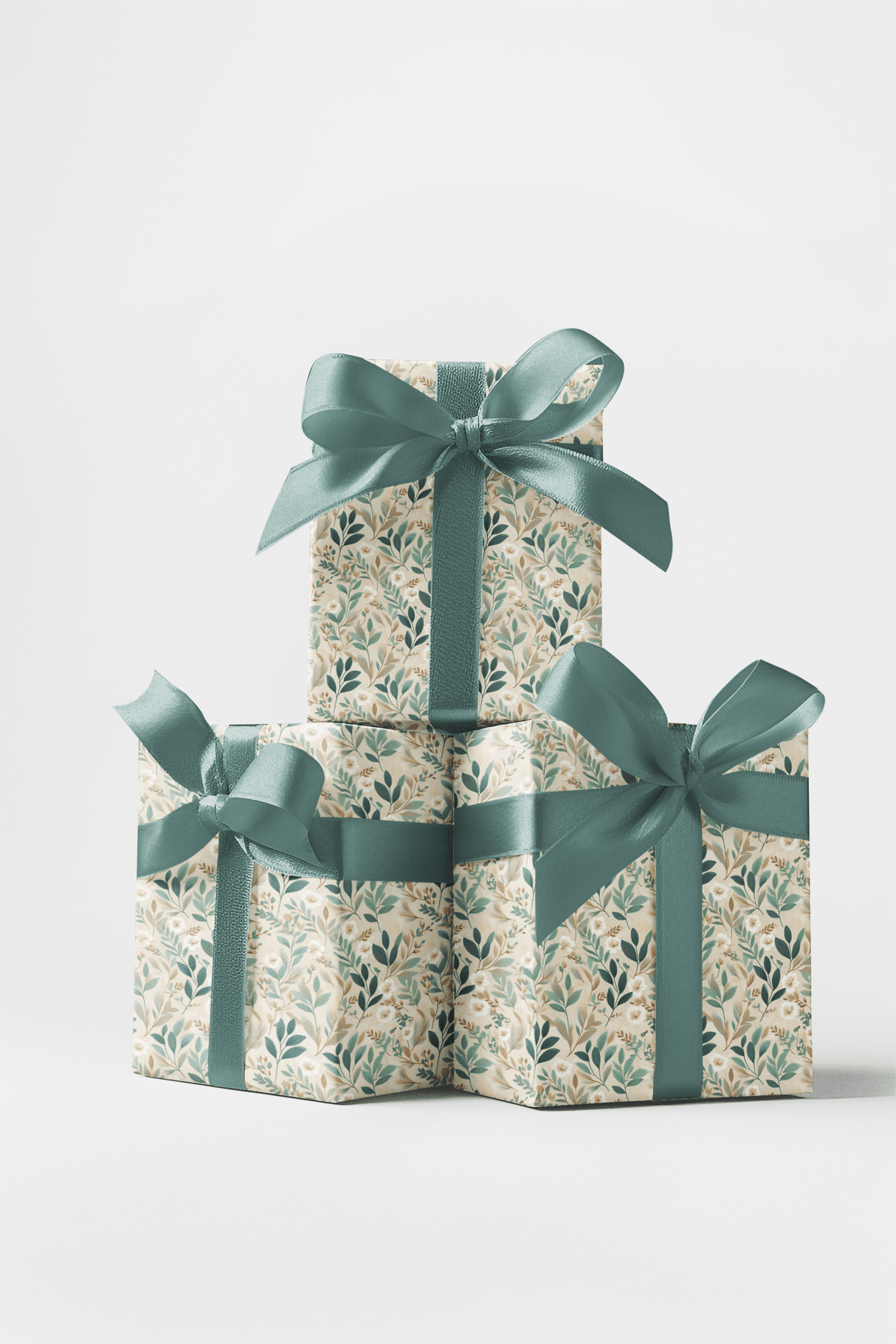 Soft Sage Blooms - London Penny Gift Wrap