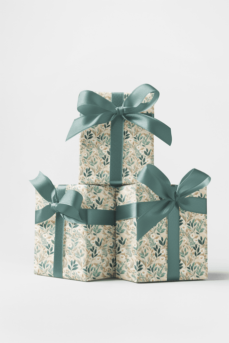 Soft Sage Blooms - London Penny Gift Wrap