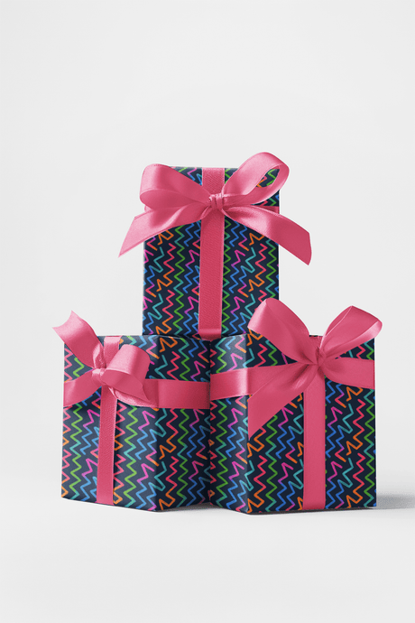 Neon Zigzag Path - London Penny Gift Wrap