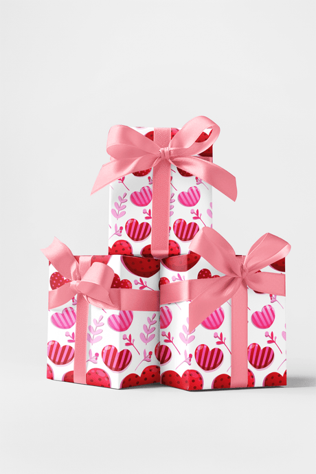 Floral Hearts - London Penny Gift Wrap
