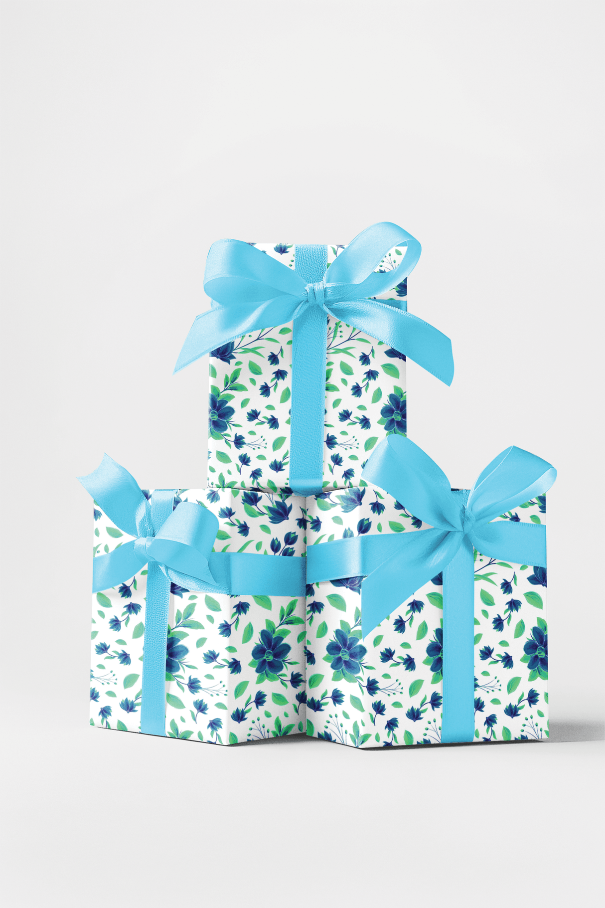 Floral Blue Pop - London Penny Gift Wrap