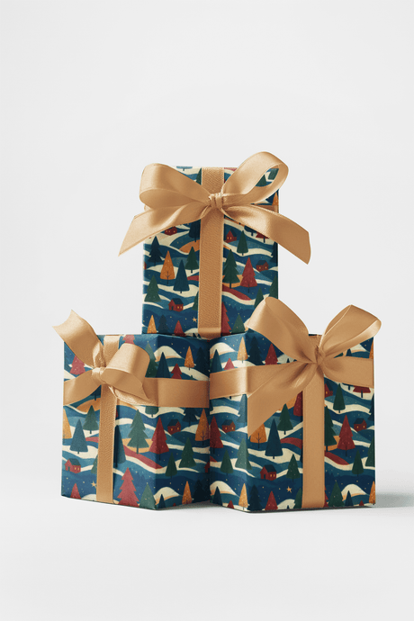 Abstract Winter Landscape - London Penny Gift Wrap