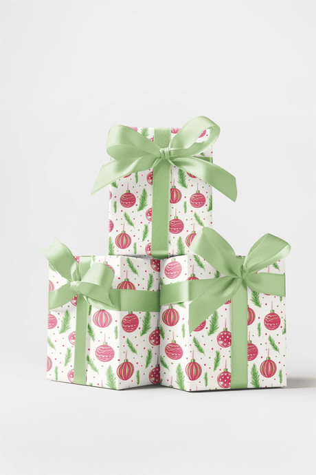 Pastel Winter Baubles - London Penny Gift Wrap