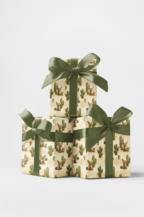 Desert Fox & Cactus - London Penny Gift Wrap