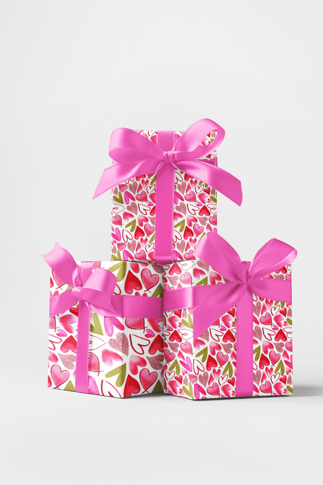 Mixed Hearts - London Penny Gift Wrap