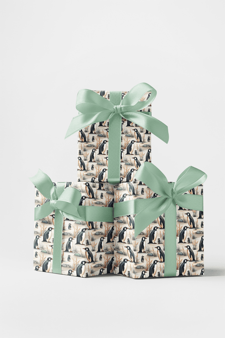 Safari Stroll: Penguin - London Penny Gift Wrap