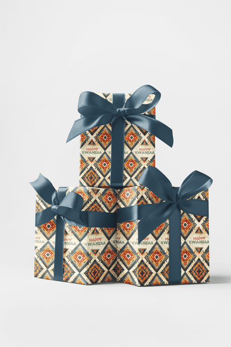 LIMITED TIME | Woven Holiday Greetings Wrapping Paper - London Penny Gift Wrap