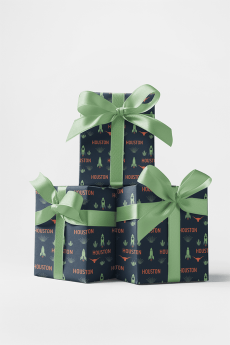 Houston — Space & Prairie Wrapping Paper - London Penny Gift Wrap