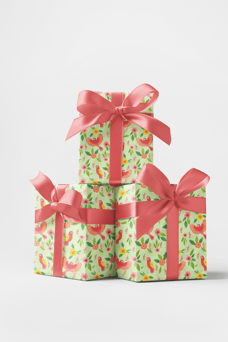 Tropical Parrot Bloom - London Penny Gift Wrap