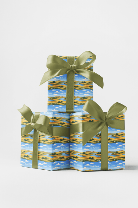 North Dakota Northern Prairie - London Penny Gift Wrap