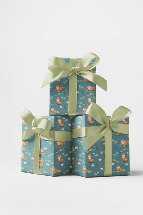 River Otter Playtime - London Penny Gift Wrap