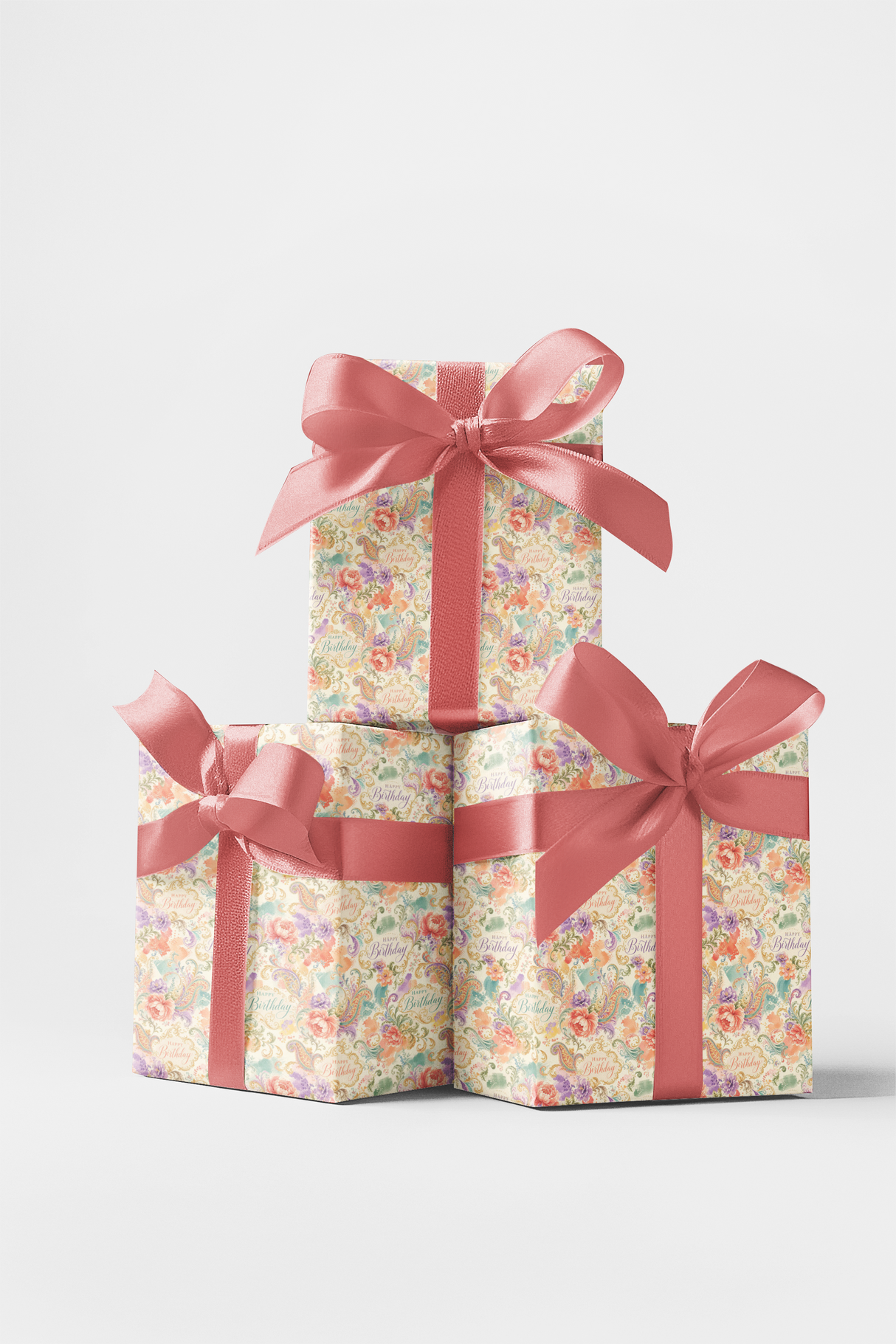 Birthday Filigree Bloom Wrapping Paper