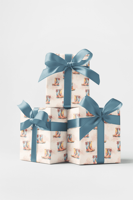 Pastel Rainboot Parade - London Penny Gift Wrap