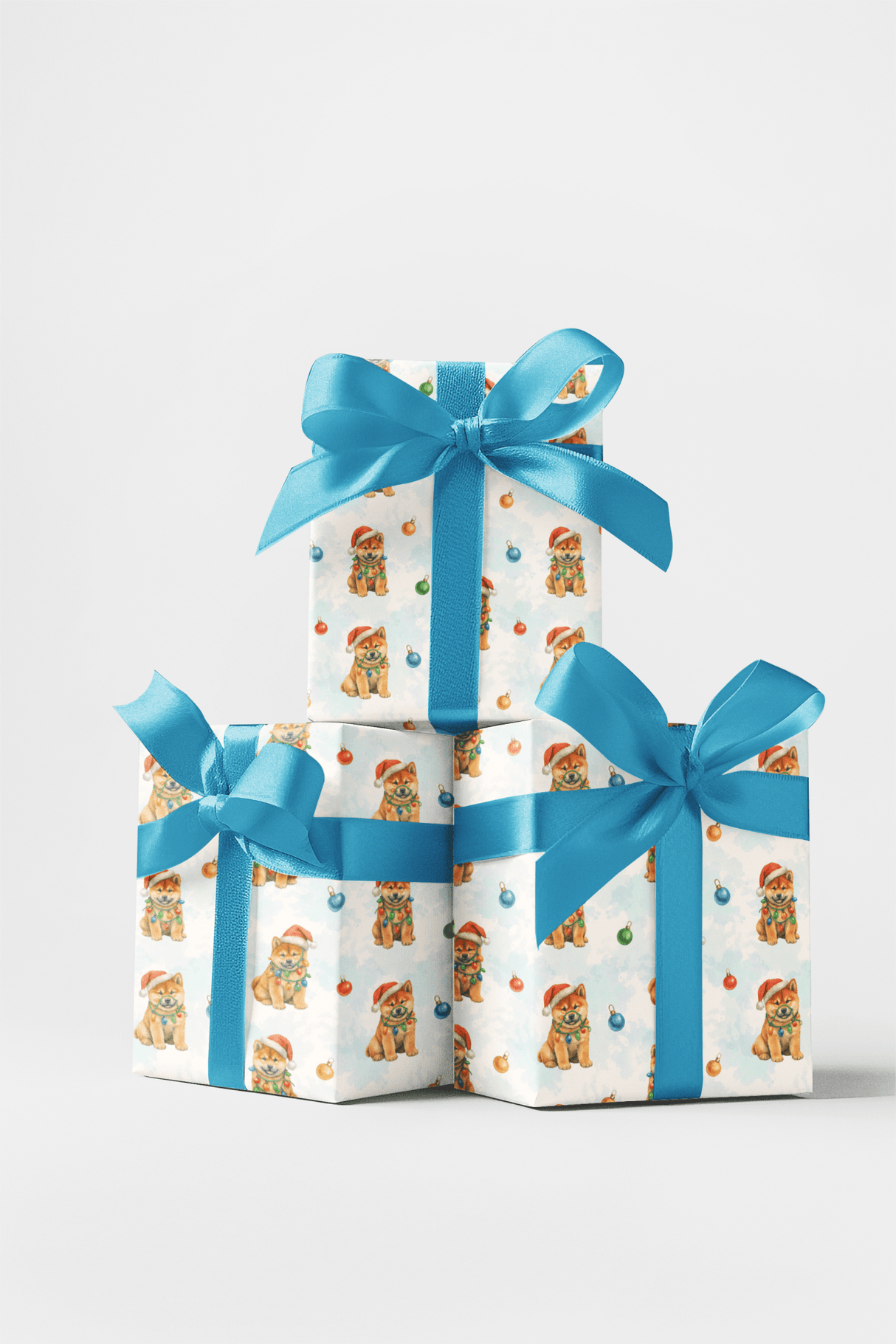 Holly Jolly Shiba - London Penny Gift Wrap