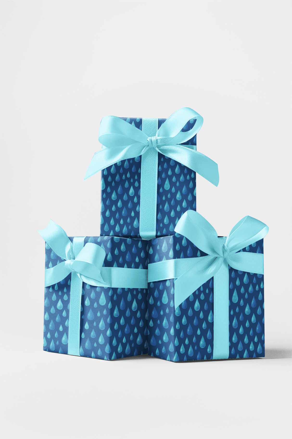 April Showers Raindrops - London Penny Gift Wrap
