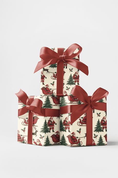 Santa’s Yuletide Journey - London Penny Gift Wrap
