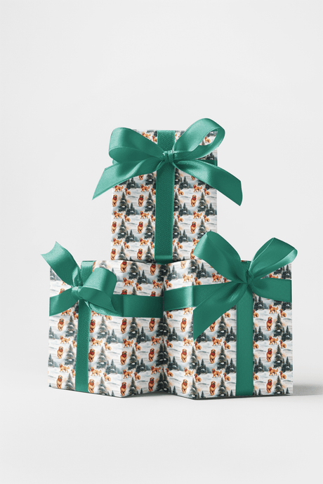 Golden Flurries - London Penny Gift Wrap