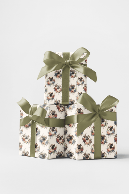 Floral Elegance (English Mastiff) Wrapping Paper