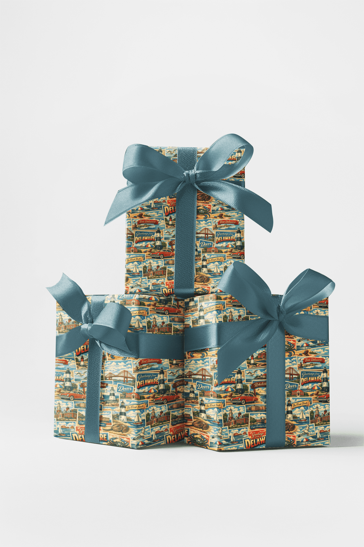 Delaware Postcard Memories - London Penny Gift Wrap