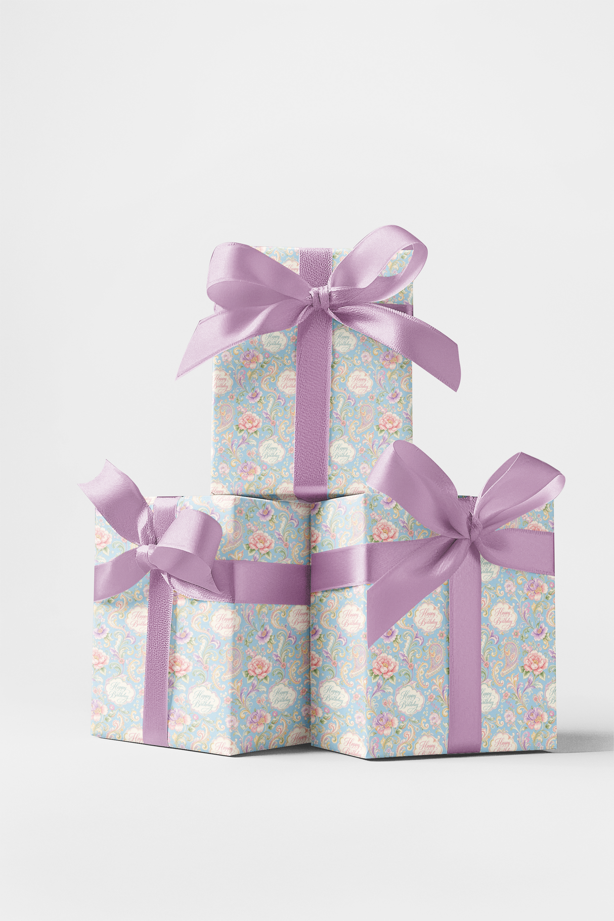 Boutique Birthday Paisley Wrapping Paper