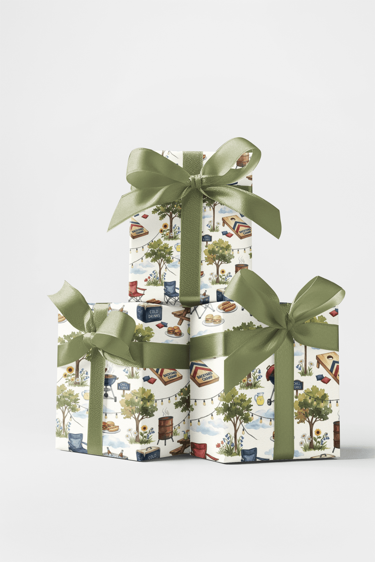 Backyard BBQ Gathering Wrapping Paper - London Penny Gift Wrap