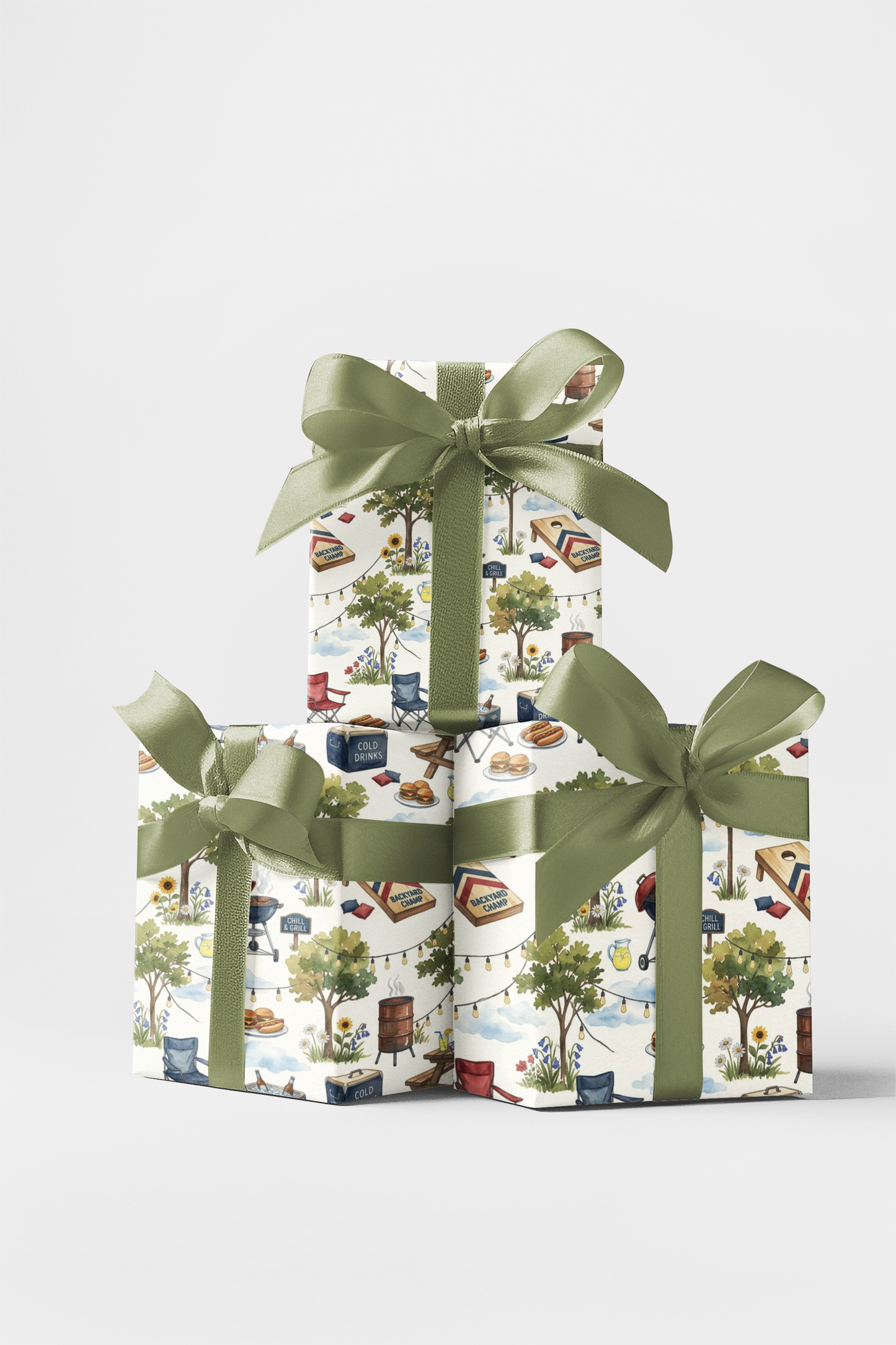 Backyard BBQ Gathering Wrapping Paper