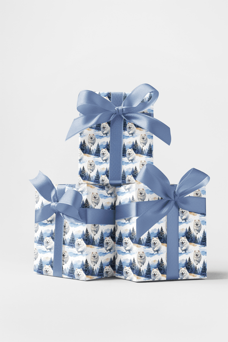 Samoyed Winter Wonderland Wrapping Paper - London Penny Gift Wrap