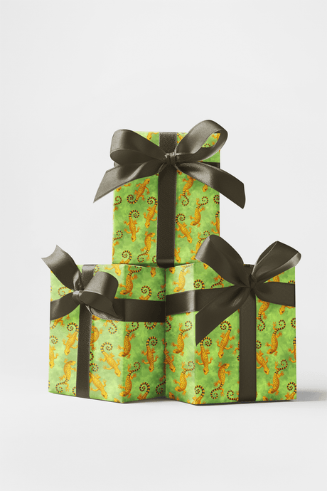 Golden Gecko Dance - London Penny Gift Wrap
