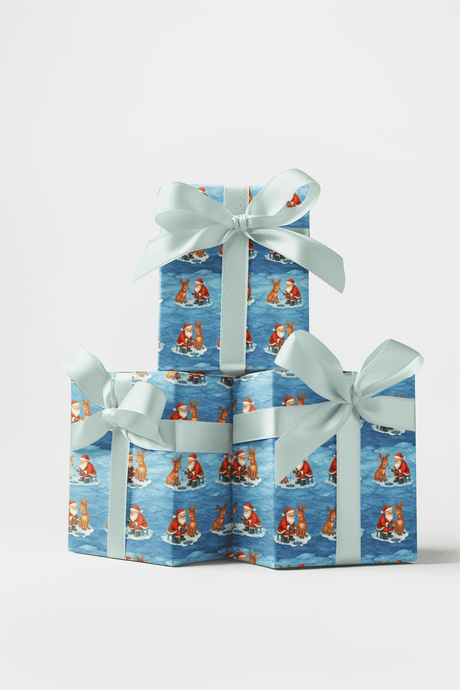 Cool Catch with Claus - London Penny Gift Wrap