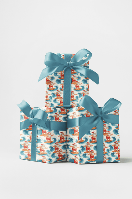 Surf’s Up Santa - London Penny Gift Wrap