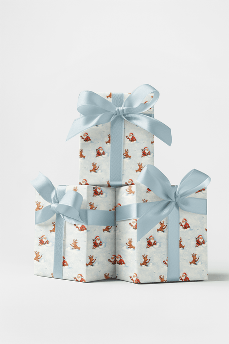 Santa vs. Reindeer: Snow Wars - London Penny Gift Wrap