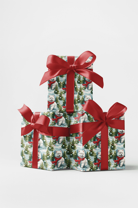 Snowy Samoyeds - London Penny Gift Wrap